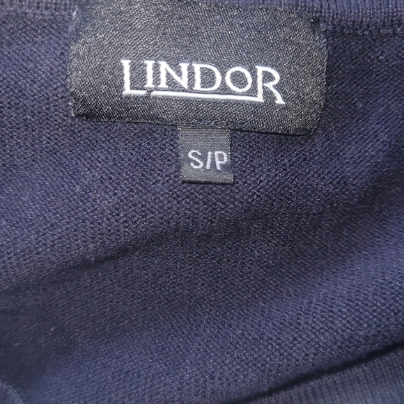 Lindor Navy Blue Sweater with Striped Front S - Picture 7 of 7